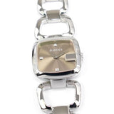 Gucci G Gucci Brown Dial Silver Steel Strap Watch For Women - YA125503