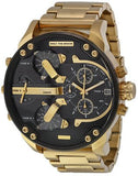 Diesel Mr Daddy 2.0 Black Dial Gold Stainless Steel Watch For Men - DZ7333