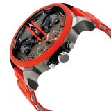 Diesel Mr Daddy 2.0 Black Dial Red Steel Strap Watch For Men - DZ7370