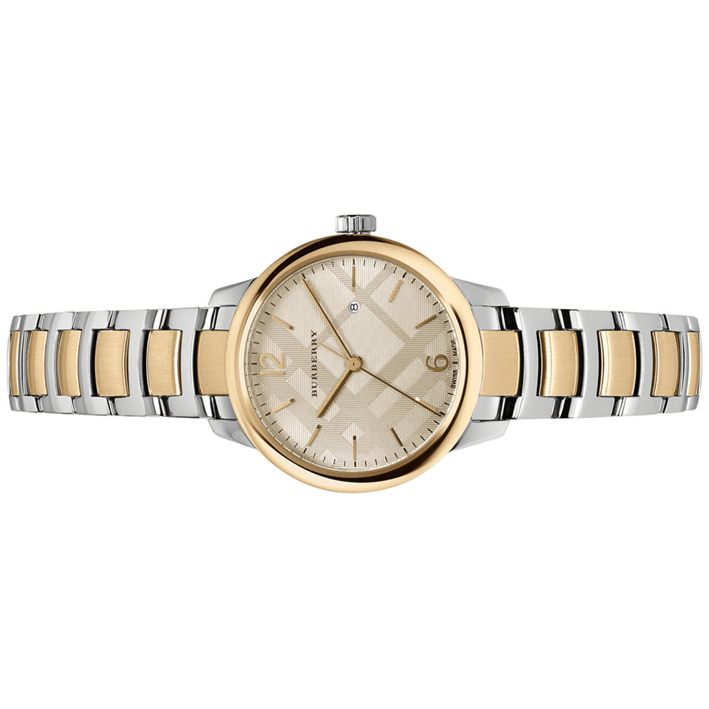Burberry The Classic Champagne Dial Two Tone Steel Strap Watch for