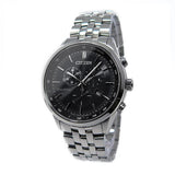 Citizen Eco Drive Chronograph Black Dial Silver Steel Strap Watch For Men - AT2140-55E