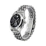 Emporio Armani Franco Black Dial Silver Steel Strap Watch For Men - AR0373