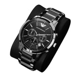 Emporio Armani Classic Chronograph Black Dial Black Stainless Steel Strap Watch For Men - AR2453