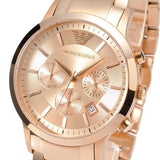 Emporio Armani Classic Rose Gold Chronograph Steel Strap Watch For Men - AR2452