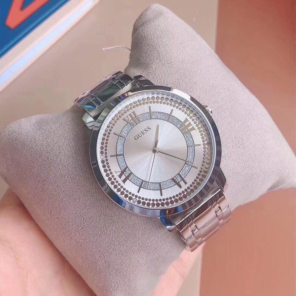 Guess Montauk Silver Dial Stainless Steel Watch For Women