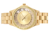 Marc Jacobs Henry Gold Transparent Dial Gold Stainless Steel Strap Watch for Women - MBM3338