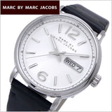 Marc Jacobs Fergus White Dial Black Leather Strap Watch for Men - MBM5076