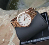 Marc Jacobs Baker White Dial Rose Gold Stainless Steel Strap Watch for Women - MBM3441