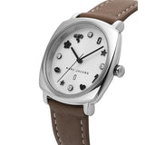 Marc Jacobs Mandy White Dial Light Brown Leather Strap Watch for Women - MJ1563
