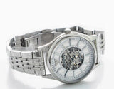 Emporio Armani Meccanico Silver Skeleton Dial Stainless Steel Watch For Men - AR1945