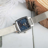 Tissot Lovely Square Blue Dial Silver Mesh Bracelet Watch For Women - T058.109.11.041.00