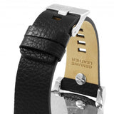 Diesel Mr Daddy Black Dial Black Leather Strap Watch For Men - DZ7313