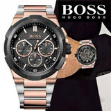 Hugo Boss Supernova Black Dial Two Tone Steel Strap Watch for Men - 1513358