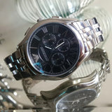 Emporio Armani Classic Chronograph Black Dial Silver Steel Strap Watch For Men - AR1786