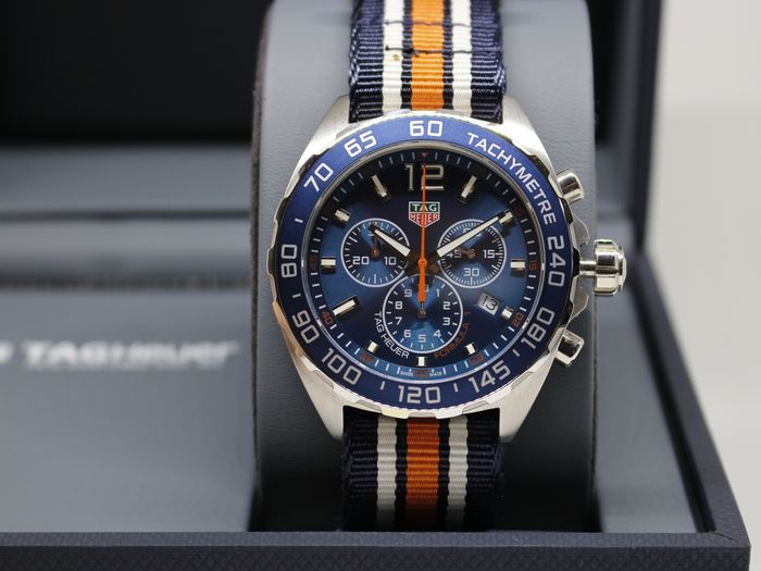 Tag Heuer Formula 1 Chronograph 43mm Blue Dial NATO Strap Watch