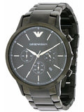 Emporio Armani Dress Chronograph Quartz Black Dial Black Stainless Steel Strap Watch For Men - AR2485