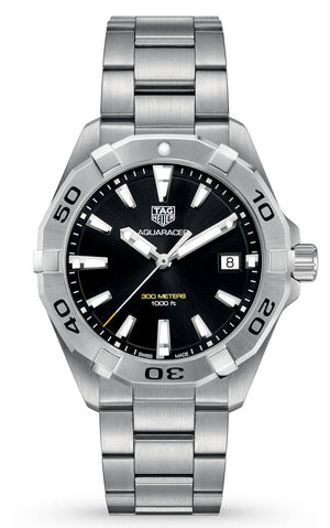 Tag Heuer Aquaracer Black Dial Silver Steel Strap Watch for Men - WBD1110.BA0928