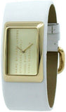 Marc Jacobs Champagne Dial White Leather Strap Watch for Women - MBM2043