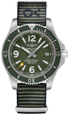 Breitling Superocean Automatic 44mm Outerknown Green Dial Green Nylon Strap Watch for Men - A17367A11L1W1