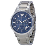 Emporio Armani Sportivo Chronograph Blue Dial Silver Steel Strap Watch For Men - AR5860