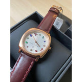 Marc Jacobs Mandy White Dial Brown Leather Strap Watch for Women - MJ1598