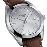 Tissot Gentleman Powermatic 80 Silicium Silver Dial Brown Leather Strap Watch For Men - T127.407.16.031.00