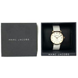 Marc Jacobs Baker White Dial White Leather Strap Watch for Women - MBM1283