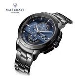 Maserati Ingegno Tachymeter Blue Dial Black Steel Strap Watch For Men - R8873619001