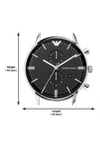 Emporio Armani Gianni Chronograph Black Dial Black Leather Strap Watch For Men - AR0397