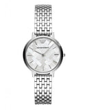 Emporio Armani Mother of Pearl Dial Silver Steel Strap Watch For Women - AR11112