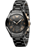 Emporio Armani Chronograph Black Ceramic Stainless Steel Dial Watch For Women - AR1411