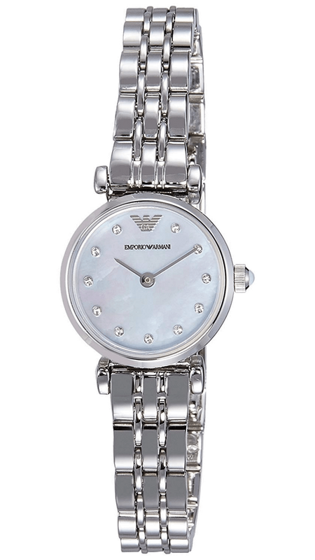 Armani watches women's silver hot sale