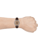 Emporio Armani Luigi Meccanico Brown Dial Brown Leather Strap Watch For Men - AR1982