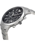 Emporio Armani Classic Chronograph Black Dial Silver Steel Strap Watch For Men - AR2434