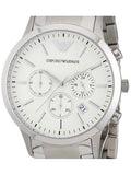 Emporio Armani Renato Chronograph Cream Dial Silver Steel Strap Watch For Men - AR2458