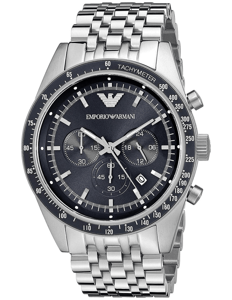 Emporio Armani Sportivo Chronograph Blue Stainless Steel Watch For Men