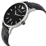 Emporio Armani Renato Black Dial Leather Strap Watch For Men - AR2411