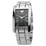 Emporio Armani Classic Black Dial Silver Stainless Steel Strap Watch For Men - AR0156