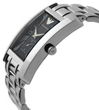 Emporio Armani Classic Black Dial Silver Stainless Steel Strap Watch For Men - AR0156