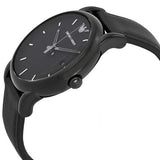 Emporio Armani Classic Black Dial Black Leather Strap Watch For Men - AR1732