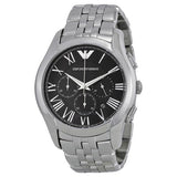 Emporio Armani Classic Chronograph Black Dial Silver Steel Strap Watch For Men - AR1786