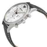 Emporio Armani Classic Chronograph Silver Dial Grey Leather Strap Watch For Men - AR1861