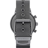 Emporio Armani Chronograph Blue Dial Gun Metallic Mesh Bracelet Watch For Men - AR1979