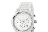 Emporio Armani Luigi Chronograph Ceramic White Dial White Ceramic Strap Watch For Men - AR1499