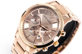 Emporio Armani Classic Rose Gold Chronograph Steel Strap Watch For Men - AR2452