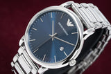 Emporio Armani Luigi Blue Dial Silver Steel Strap Watch For Men - AR11089