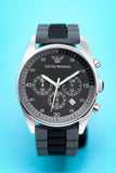 Emporio Armani Sportivo Black Dial Two Tone Ceramic Bracelet Watch For Men - AR5866