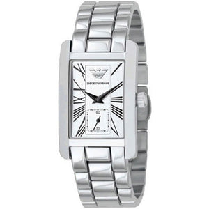 Emporio Armani White Dial Silver Stainless Steel Watch For Women - AR0146