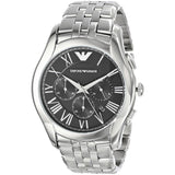 Emporio Armani Classic Chronograph Black Dial Silver Steel Strap Watch For Men - AR1786