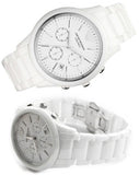 Emporio Armani Ceramica Chronograph White Dial White Strap Watch For Men - AR1453
